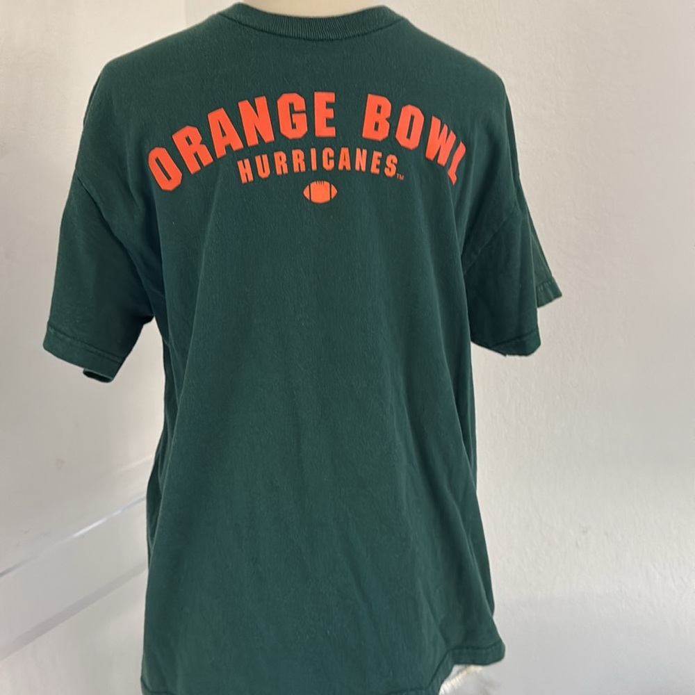 Footlocker Orange Bowl Miami Hurricanes Green Tee, size L
